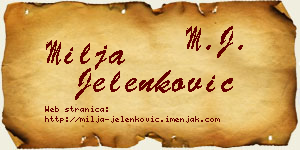 Milja Jelenković vizit kartica